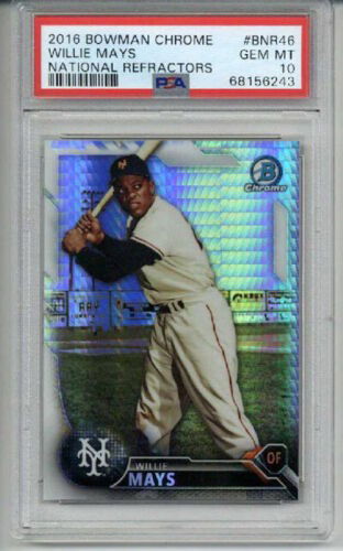 2016 BOWMAN CHROME NATIONAL REFRACTORS WILLI E MAYS CARD GIANTS PSA 10 LOW POP