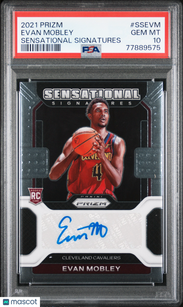 Evan Mobley 2021 Prizm Sensational Signatures #SSEVM Cavaliers Rookie RC PSA 10