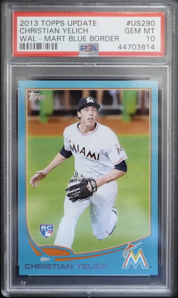 PSA 10 - 2013 TOPPS UPDATE CHRISTIAN YELICH #US290 WAL-MART BLUE
