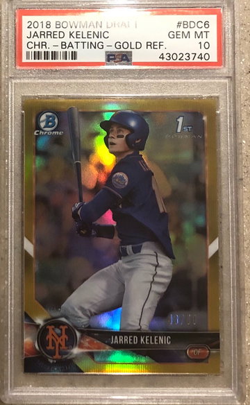 Jarred Kelenic 2018 bowman chrome draft gold refractor 43/50