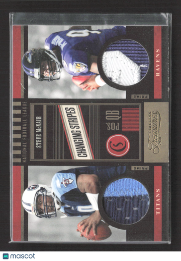 2011 Panini Timeless Treasures Changing Stripes Steve McNair #28 Prime /49 Game-worn material Prime Patch