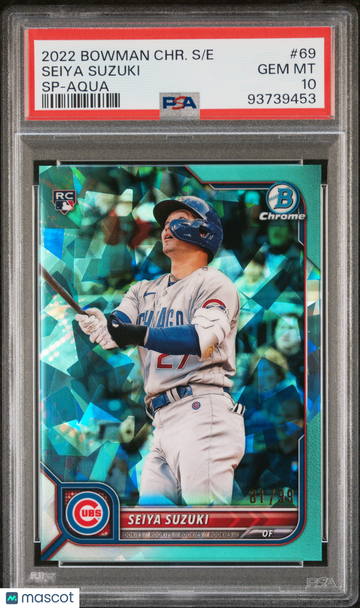 2022 Bowman Chrome Sapphire Edition Seiya Suzuki #69 SP Aqua PSA 10
