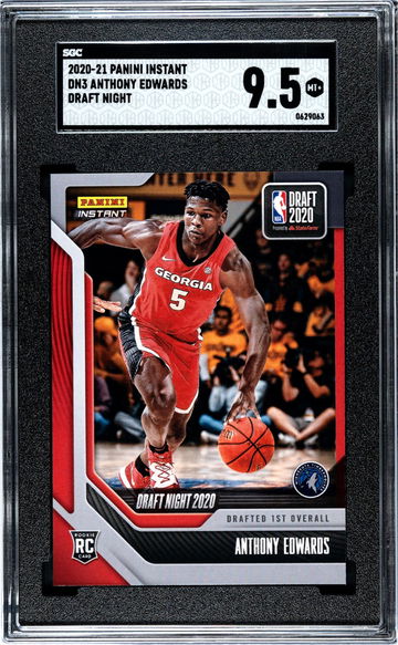 2020-21 Panini Instant Draft Night 2020 Anthony Edwards #DN3 RC /2207 SGC 9.5