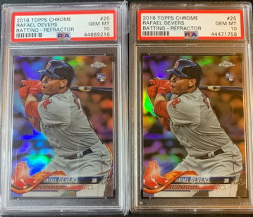 2018 Topps Chrome Rafael Devers Rookie Refractor PSA 10 Lot of 2