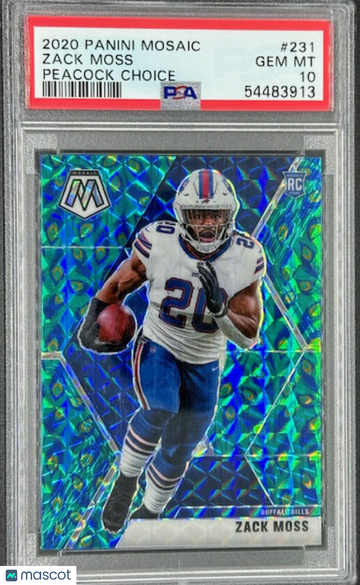 2020 Mosaic Zack Moss Rookie Peacock Choice PSA 10
