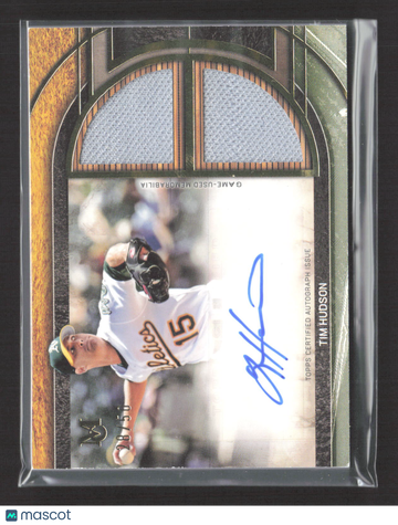 2025 Topps Museum Collection Tim Hudson #SPDRA-TH /50 Signature Swatches Dual Relic Autograph Card Game-Used Memorabilia