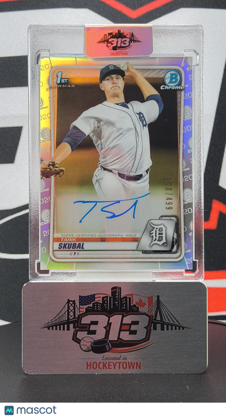 2020 Bowman Chrome Tarik Skubal #CPA-TS Logofractor /499 1st Bowman