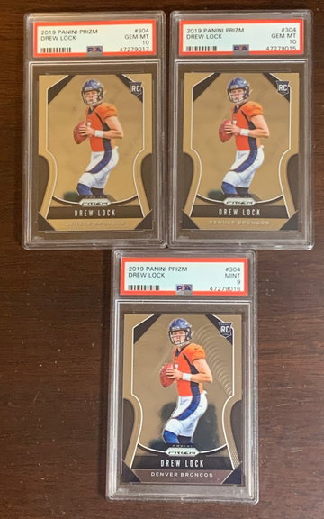 Drew Lock 2 psa 10 1 psa 9