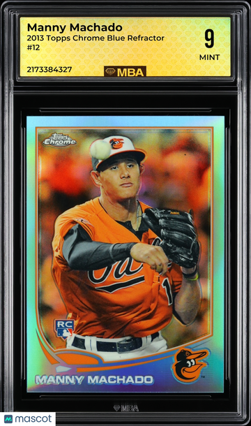 2013 Topps Chrome Manny Machado #12 Blue Refractor /199 MBA 9