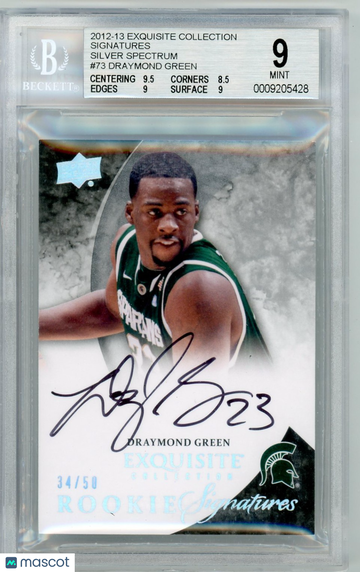 2012 Exquisite Collection Signatures Silver Spectrum Draymond Green #73 BGS 9 Auto 10