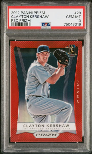 2012 Prizm Clayton Kershaw Red Prizm PSA 10