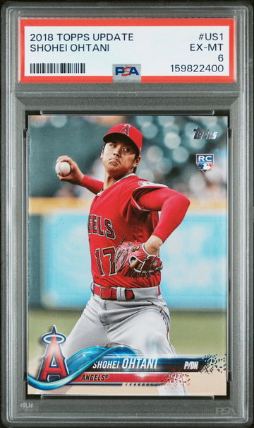 2018 Topps Update Pitching In Red Jersey Shohei Ohtani #US1 PSA 6
