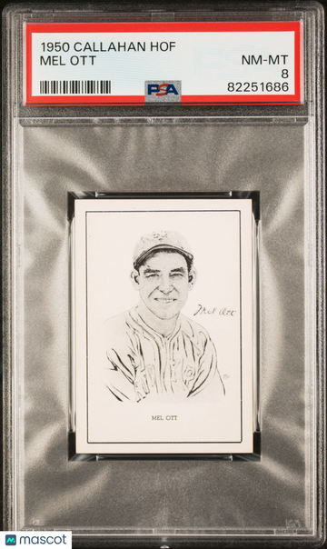 1950-56 Callahan Hall Of Fame Mel Ott PSA 8