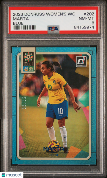 2023 Panini Donruss FIFA Women'S World Cup Marta #202 Blue PSA 8