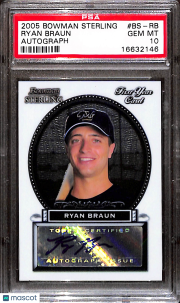 2005 Bowman Sterling Ryan Braun #BS-RB Autograph PSA 10