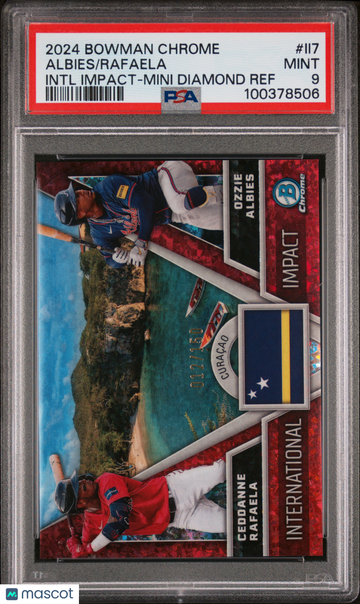 2024 Bowman Chrome International Impact Rafaela Albies #II7 Intl Mini Diamond Ref /150 PSA 9