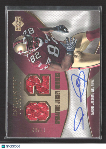 2007 Upper Deck Exquisite Collection Signature Jersey Numbers Darrell Jackson #SJN-DJ /81 Signature Jersey Numbers Game-