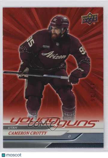 2024-25 Upper Deck Series 1 Cameron Crotty #238 Outburst Red 09/25 Parallel/Variety Rookie Base Set