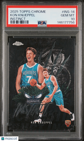 2025-26 Topps Chrome Kon Knueppel #INS-14 Instinct Parallel/Variety Rookie Insert PSA 10