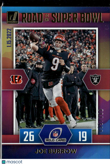 Joe Burrow 2022 Panini Donruss Road to the Super Bowl Cincinnati Bengals