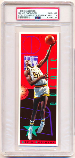 1993 Kellogg's David Robinson College Greats Postercard PSA 8