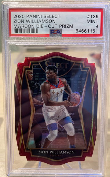 2020 Panini Select Maroon Die-Cut Zion Williamson /175 PSA 9