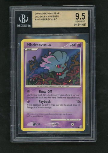 2008 Pokémon Diamond & Pearl Legends Awakened Misdreavus #107/146 BGS 9.5