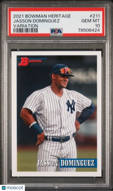 2021 Bowman Heritage SP Variation Jasson Dominguez PSA 10