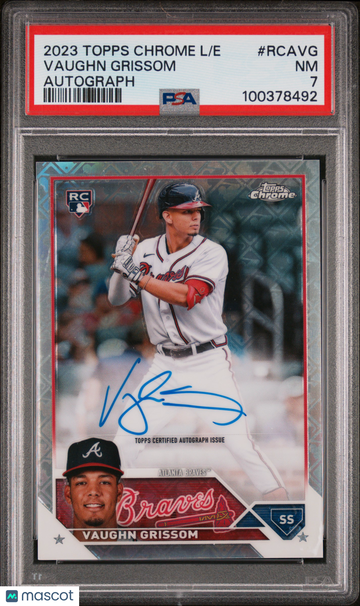 2023 Topps Chrome Logofractor Edition Refractor Chrome Autograph Vaughn Grissom #RCAVG PSA 7