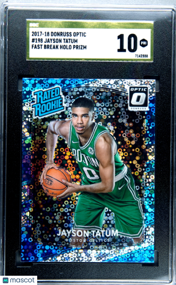 2017 Donruss Optic Jayson Tatum #198 Fast Break Holo Prizm SGC 10