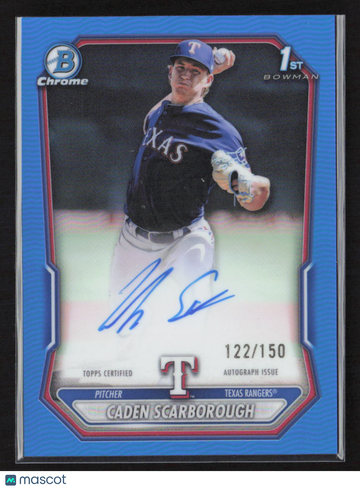 2026 Bowman Chrome Caden Scarborough #CPA-CS Blue Wave Refractor /150 1st Bowman