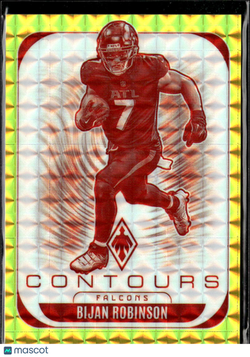 Bijan Robinson 2025 Panini Phoenix Contours Yellow /149 Atlanta Falcons