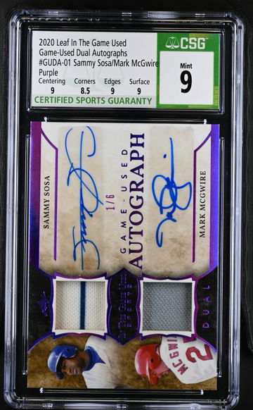 2020 GAMES USED DUAL AUTOGRAPHS SAMMY SOSA/MARK MCGWIRE