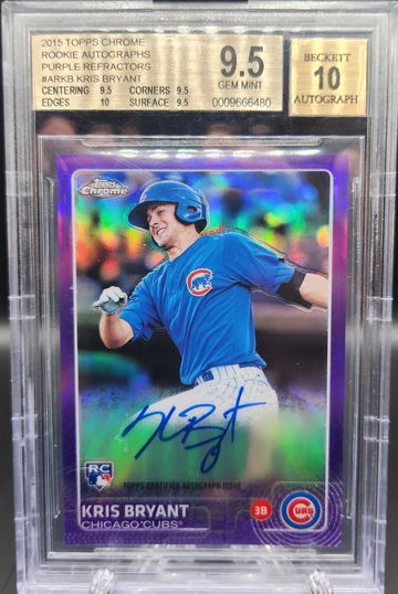 Kris Bryant 2015 Topps Chrome Purple Refractor #/250RC Rookie Auto BGS 9.5+
