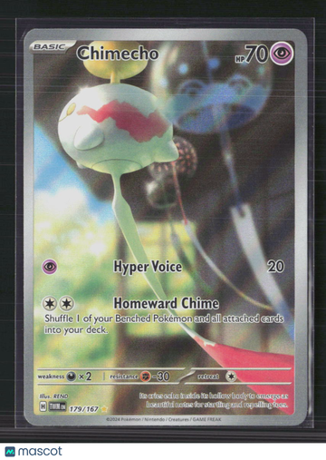 Pokemon 2024 Twilight Masquerade Chimecho #179/167