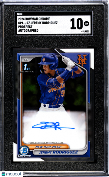 2024 Bowman Chrome Jeremy Rodriguez #CPA-JRZ Pros. Autograph SGC 10