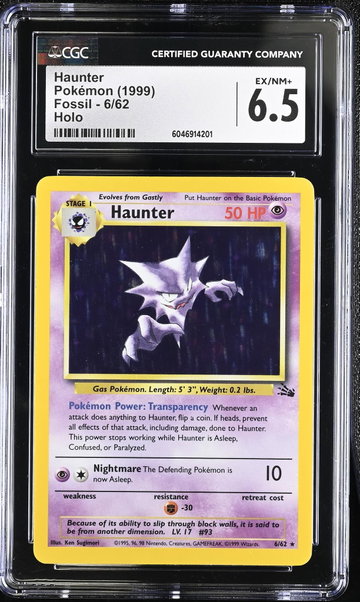 1999 Pokemon #6/62 Haunter Fossil CGC 6.5
