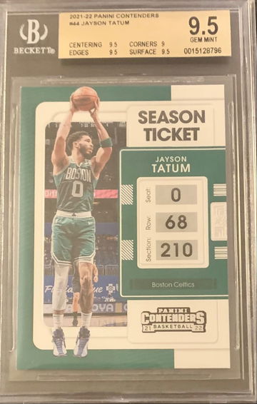 2021-22 Panini Contenders Season Ticket #44 Jayson Tatum - BGS 9.5 Gem Mint ☘️