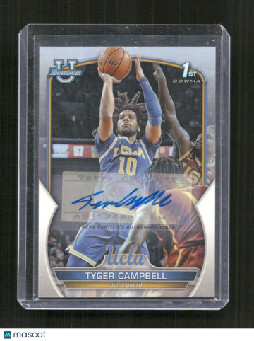 2022-23 Bowman University Chrome Tyger Campbell #9 Chrome Prospect Autographs Refractor AU,SN