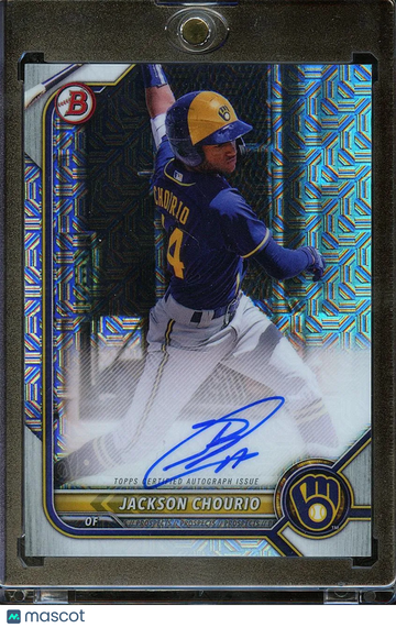 Jackson Chourio 2022 Bowman Chrome Mojo Auto Refractor Milwaukee Brewers