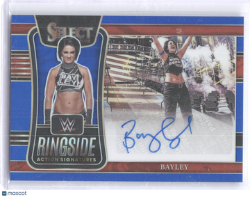 2022 Panini Select Prizm WWE Ringside Action Signatures Bayley #RA-BLY Blue /49