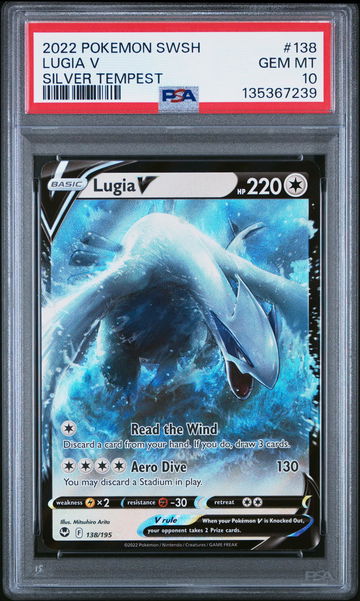 2022 Pokemon Sword and Shield Silver Tempest Lugia V #138 PSA 10