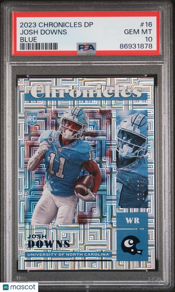 2023 Panini Chronicles Draft Picks Josh Downs #16 Blue PSA 10