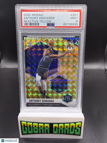 2020 Panini Mosaic Anthony Edwards #201 Reactive Yellow PSA 9