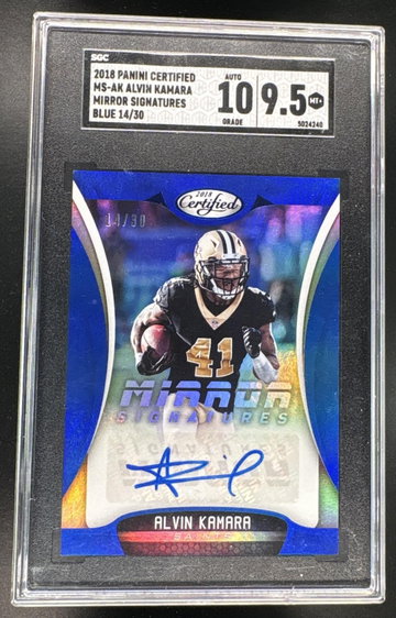 2018 Certified Alvin Kamara Mirror Signatures Blue Auto /30 SGC 9.5
