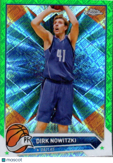 2023-24 Topps Chrome Dirk Nowitzki #98 Green Logo Refractors