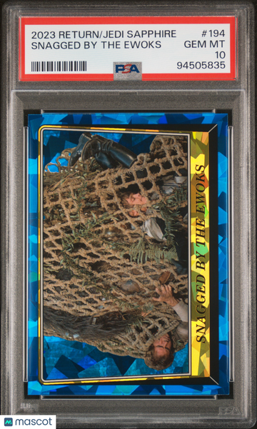 2023 Topps Chrome Sapphire Star Wars Return Of The Jedi Snagged By The Ewoks #194 PSA 10