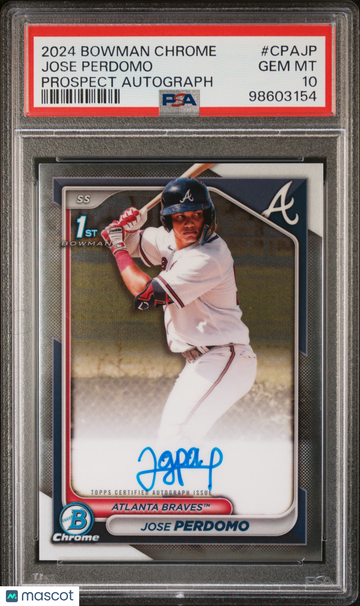 2024 Bowman Chrome Prospect Autographs Jose Perdomo #CPAJP PSA 10