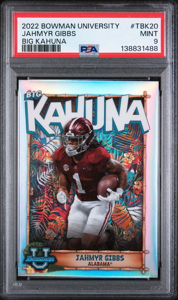 2022 Bowman Chrome University the Big Kahuna Jahmyr Gibbs #TBK20 PSA 9