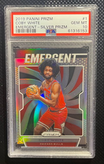 2019 Panini Prizm Coby White RC Emergent Silver Prizm PSA 10 Gem Mint #1